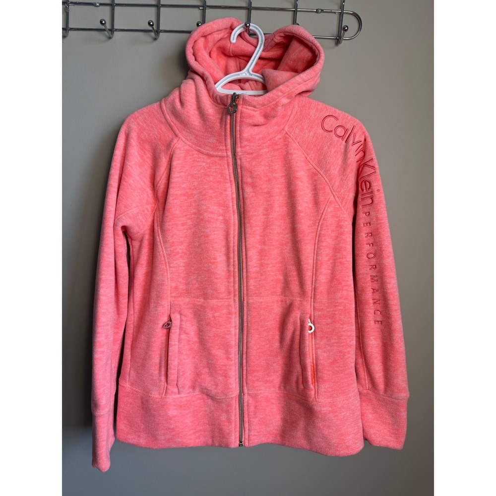 Calvin Klein Performance Full Zip Fleece‎ Hoodie Jacket Womens Medium Athleisure